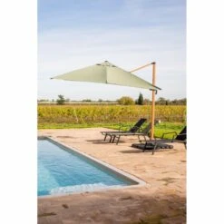 Parasol Déporté Sauge + Dalle Et Housse L400xh272xl300 - Gabin - Cezare