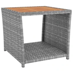VIDAXL Ensemble De Salon De Jardin 2 Pcs Gris Poly Rotin Et Acacia -VIDAXL || SuperFish || Konstsmide Soldes Boutique 646d1440599d43.00542971