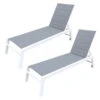 Baisao - Bain De Soleil Droit Textilène Aluminium - Inclinable Et Confortable - Léger Et Facile à Déplacer - Roulettes Arrière - -VIDAXL || SuperFish || Konstsmide Soldes Boutique 646d14a0343c40.05874314