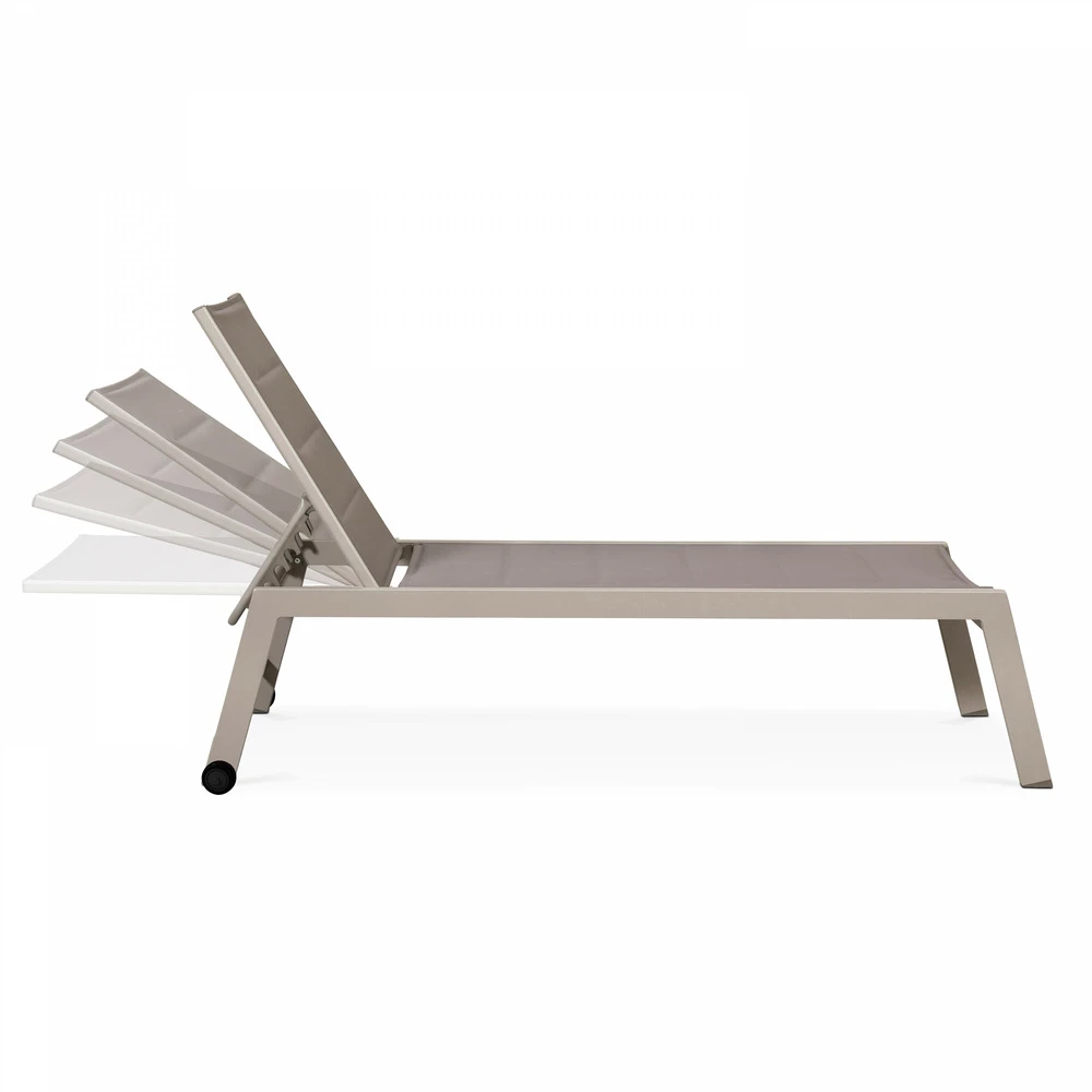 Lot De 2 Bains De Soleils En Aluminium Taupe 7 Lot De 2 Bains De Soleils En Aluminium Taupe – Image 5