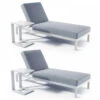 Lot De 2 Bains De Soleil Avec Tablettes En Aluminium Blanc -VIDAXL || SuperFish || Konstsmide Soldes Boutique 646e012dd1c094.32435000