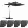 Parasol Déporté 2x3 M Et 4 Dalles Lestées Aluminium Gris Anthracite -VIDAXL || SuperFish || Konstsmide Soldes Boutique 646e58da869353.45385769