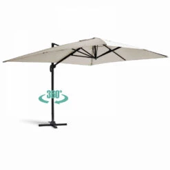 Parasol Déporté 3x4m Et 4 Dalles à Remplir Aluminium Blanc -VIDAXL || SuperFish || Konstsmide Soldes Boutique 646e58e4214839.31268163