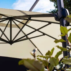 Parasol Déporté 3x4m Et 4 Dalles à Remplir Aluminium Blanc -VIDAXL || SuperFish || Konstsmide Soldes Boutique 646e58e464e700.75581675