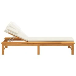 VIDAXL Chaise Longue Coussin/oreiller Blanc Crème Bois Massif Acacia -VIDAXL || SuperFish || Konstsmide Soldes Boutique 646f54e226dc91.93877357