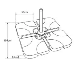 Oahu - Lot De 4 Dalles Carrées - Bases De Lestage Pour Parasol Pied En Croix - Remplissage Sable Ou Eau -VIDAXL || SuperFish || Konstsmide Soldes Boutique 646f5505e0b823.93541877
