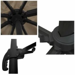 Oahu - Parasol Déporté Avec Housse De Rangement - Inclinable Rotatif Et Rabattable - Protection Uv - Ouverture Facile - Taupe 3x3m -VIDAXL || SuperFish || Konstsmide Soldes Boutique 646f550a952333.95687803