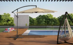 Oahu - Parasol Déporté Rond Diamètre 3 Mètres - Acier - Housse De Rangement - Protection Uv - Ouverture Facile -VIDAXL || SuperFish || Konstsmide Soldes Boutique 646f550b7400e7.83478795