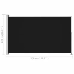 VIDAXL Auvent Latéral Rétractable De Patio 220x300 Cm Noir -VIDAXL || SuperFish || Konstsmide Soldes Boutique 646fa6ae6d4e98.89708084