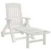 VIDAXL Chaise Longue Pliable Avec Roues Blanc Pp -VIDAXL || SuperFish || Konstsmide Soldes Boutique 6470a72c9376f3.21473543