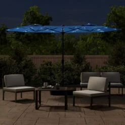 VIDAXL Parasol à Double Tête Avec Led Bleu Azuré 316x240 Cm -VIDAXL || SuperFish || Konstsmide Soldes Boutique 6470a72f2685c3.07932582
