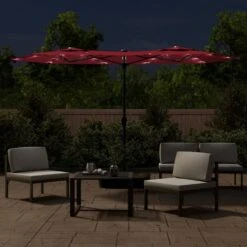 VIDAXL Parasol à Double Tête Avec Led Rouge Bordeaux 316x240 Cm -VIDAXL || SuperFish || Konstsmide Soldes Boutique 6470a7332c4877.75323388