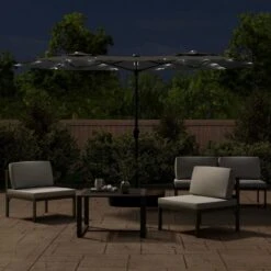 VIDAXL Parasol à Double Tête Avec Led Anthracite 316x240 Cm -VIDAXL || SuperFish || Konstsmide Soldes Boutique 6470a733cc7e64.30324128