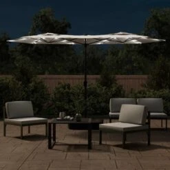 VIDAXL Parasol à Double Tête Avec Led Blanc Sable 316x240 Cm -VIDAXL || SuperFish || Konstsmide Soldes Boutique 6470a73744a5d1.41320559
