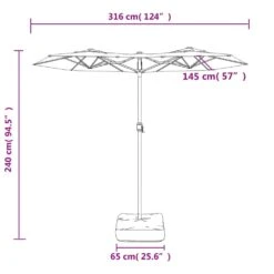 VIDAXL Parasol à Double Tête Anthracite 316x240 Cm -VIDAXL || SuperFish || Konstsmide Soldes Boutique 6470a73d4de060.65820279