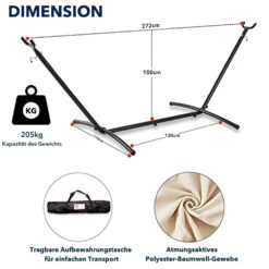 Mercury Hamac En Coton Avec Support En Acier De Dimensions 270x120x80cm, Capacité Maximale En 110kg -VIDAXL || SuperFish || Konstsmide Soldes Boutique 64763e2b47ae07.49349174