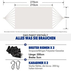 Mercury Hamac En Coton Avec Support En Acier De Dimensions 270x120x80cm, Capacité Maximale En 110kg -VIDAXL || SuperFish || Konstsmide Soldes Boutique 64763e2b4fcc74.26386206