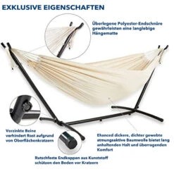 Mercury Hamac En Coton Avec Support En Acier De Dimensions 270x120x80cm, Capacité Maximale En 110kg -VIDAXL || SuperFish || Konstsmide Soldes Boutique 64763e2b678900.71232160