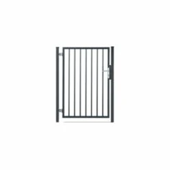 Portillon Barreaudé Acier Galvanisé Passage 1m Gris Anthracite H 1m00