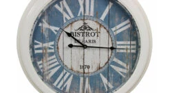 Horloge Ancienne Murale Bistrot De Paris Métal Bleu 58cm -VIDAXL || SuperFish || Konstsmide Soldes Boutique 6479de161bfd66.96081791