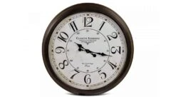 Grande Horloge Ancienne Murale Clément Audierne Métal Blanc 70cm
