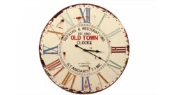 Horloge Ancienne Métal Old Town Clocks 58cm - Blanc