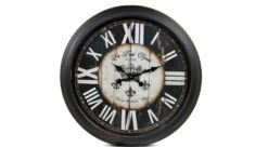 Grande Horloge Ancienne Murale Hôtel Les Trois Reines Métal Noir 70cm