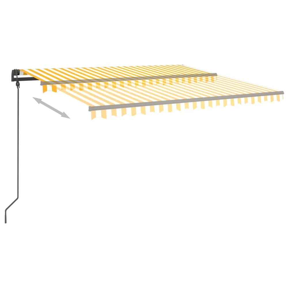 VIDAXL Auvent Automatique Capteur De Vent Led 4,5x3,5 M Jaune Et Blanc 7 VIDAXL Auvent Automatique Capteur De Vent Led 4,5x3,5 M Jaune Et Blanc – Image 5