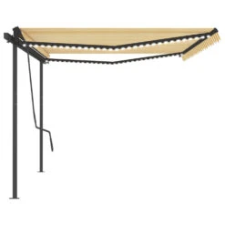 VIDAXL Auvent Automatique Capteur De Vent Et Led 5x3,5m Jaune Et Blanc -VIDAXL || SuperFish || Konstsmide Soldes Boutique 6480d1d12bb8c5.94546973