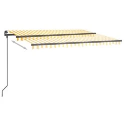 VIDAXL Auvent Automatique Capteur De Vent Et Led 4,5x3m Jaune Et Blanc -VIDAXL || SuperFish || Konstsmide Soldes Boutique 6480d1d2d31334.06239612