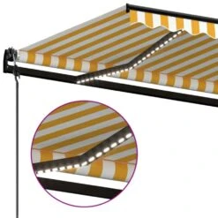 VIDAXL Auvent Automatique Capteur De Vent Led 600x350cm Jaune Et Blanc -VIDAXL || SuperFish || Konstsmide Soldes Boutique 6480d1dbc4c585.46381652