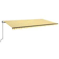 VIDAXL Auvent Automatique Capteur De Vent Led 600x350cm Jaune Et Blanc