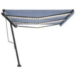 VIDAXL Auvent Automatique Capteur De Vent/led 600x300 Cm Bleu Et Blanc -VIDAXL || SuperFish || Konstsmide Soldes Boutique 6480d1e873b8f4.74854602