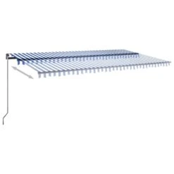 VIDAXL Auvent Automatique Capteur De Vent/led 600x300 Cm Bleu Et Blanc -VIDAXL || SuperFish || Konstsmide Soldes Boutique 6480d1e88914e9.57070258