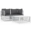 VIDAXL Salon De Jardin Avec Coussins 3 Pcs Blanc Acier -VIDAXL || SuperFish || Konstsmide Soldes Boutique 6480d27f92d553.34430343