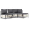 VIDAXL Salon De Jardin 4 Pcs Avec Coussins Anthracite Résine Tressée -VIDAXL || SuperFish || Konstsmide Soldes Boutique 6480d2bca897c9.63648824