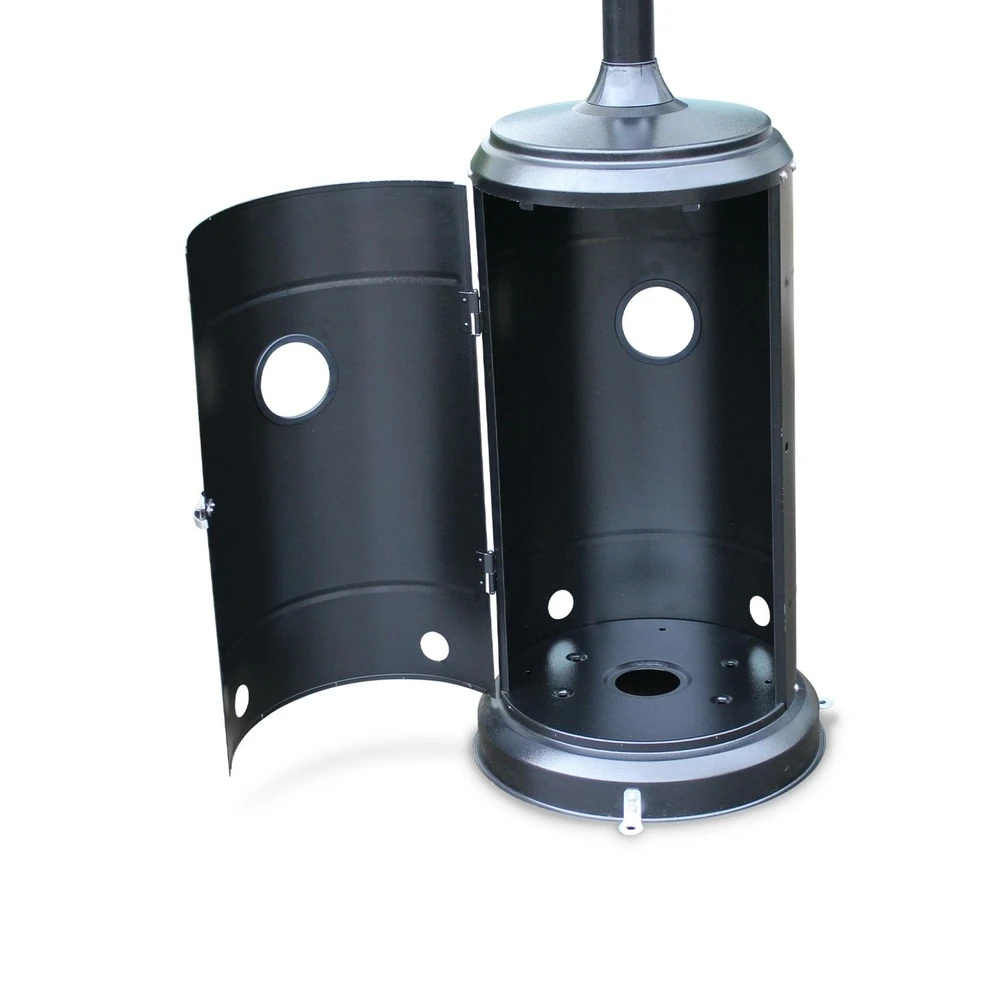 Lot De 2 Chauffages Extérieur à Gaz Noir. Parasols Chauffants De Terrasse Finland 12.5kw Avec Roulettes 5 Lot De 2 Chauffages Extérieur à Gaz Noir. Parasols Chauffants De Terrasse Finland 12.5kw Avec Roulettes – Image 3