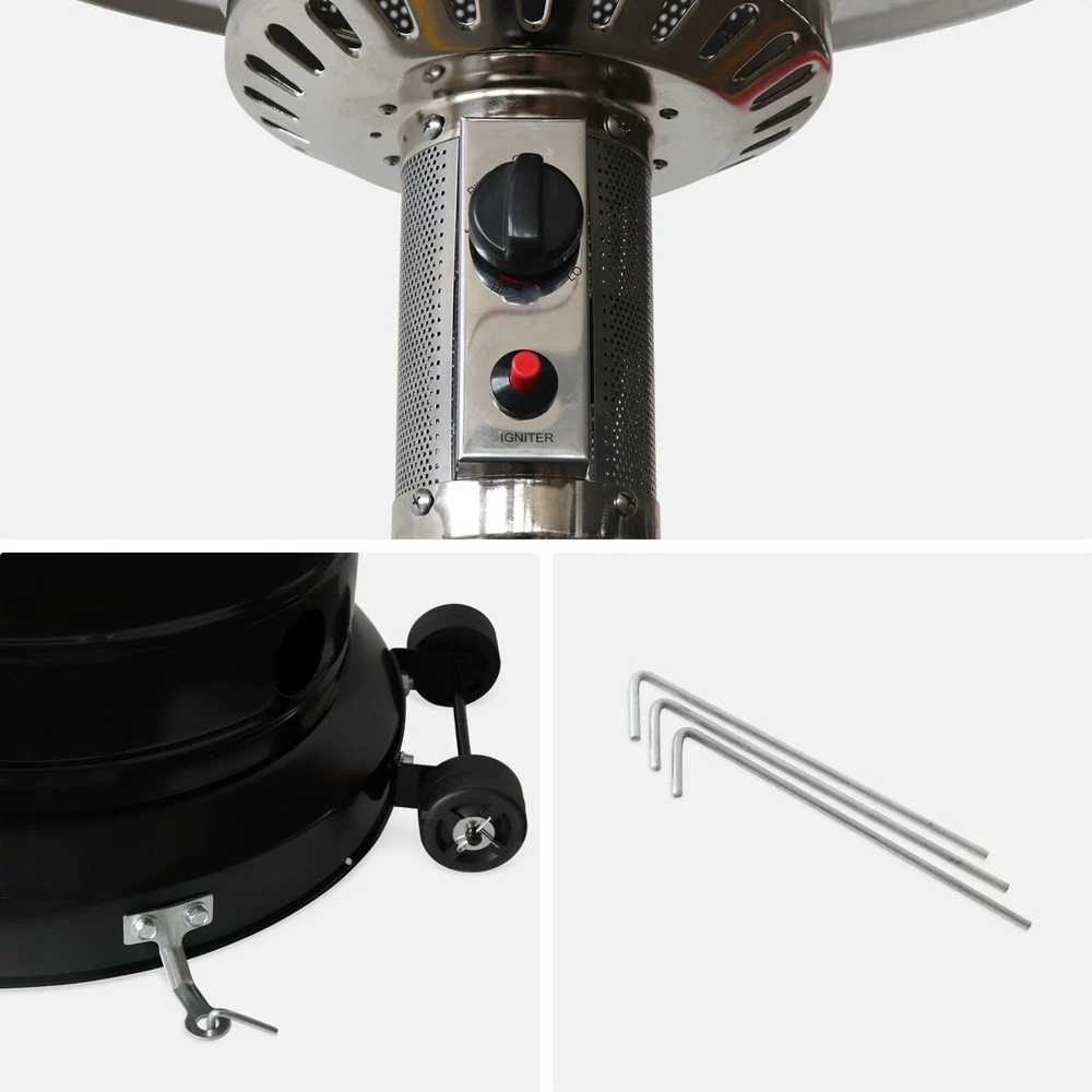 Lot De 2 Chauffages D'extérieur à Gaz 13kw - Siberia - Parasols Chauffants. Avec Roulettes Et Stabilisateur 8 Lot De 2 Chauffages D'extérieur à Gaz 13kw - Siberia - Parasols Chauffants. Avec Roulettes Et Stabilisateur – Image 6