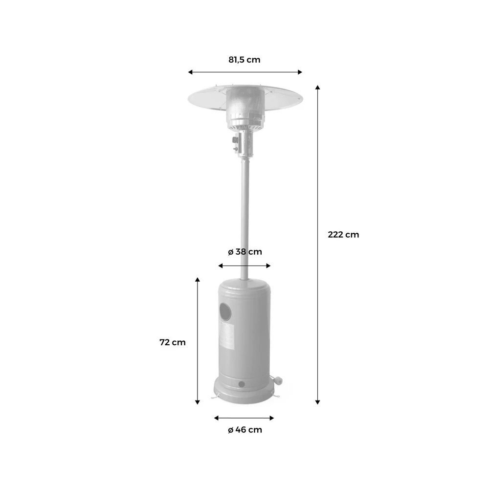 Lot De 2 Chauffages D'extérieur à Gaz 13kw - Siberia - Parasols Chauffants. Avec Roulettes Et Stabilisateur 9 Lot De 2 Chauffages D'extérieur à Gaz 13kw - Siberia - Parasols Chauffants. Avec Roulettes Et Stabilisateur – Image 7