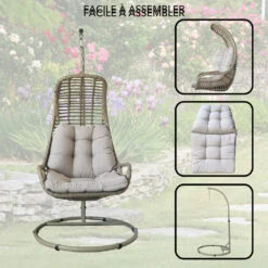 Fauteuil Suspendu Couleur Cuivre -VIDAXL || SuperFish || Konstsmide Soldes Boutique 648864d7257270.81732881