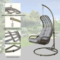 Fauteuil Suspendu Couleur Cuivre -VIDAXL || SuperFish || Konstsmide Soldes Boutique 648864d72be1e6.38058044