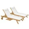 Lot De 2 Bains De Soleil Avec Coussin Et Tablette En Bois Blanc -VIDAXL || SuperFish || Konstsmide Soldes Boutique 648864f962d1f2.46584574
