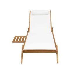 Lot De 2 Bains De Soleil Avec Coussin Et Tablette En Bois Blanc -VIDAXL || SuperFish || Konstsmide Soldes Boutique 648864f9c7ec82.95043551