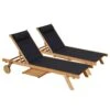 Lot De 2 Bains De Soleil Avec Coussin Et Tablette En Bois Noir -VIDAXL || SuperFish || Konstsmide Soldes Boutique 648864fab3dd50.15077998