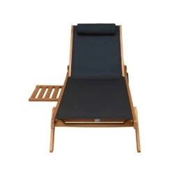 Lot De 2 Bains De Soleil Avec Coussin Et Tablette En Bois Noir -VIDAXL || SuperFish || Konstsmide Soldes Boutique 648864faba0f34.36830458