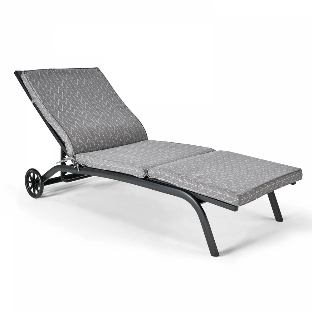 Coussin Bain De Soleil Polyester Gris 186 X 60 X 5 Cm 4 Coussin Bain De Soleil Polyester Gris 186 X 60 X 5 Cm – Image 2