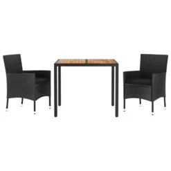 VIDAXL Ensemble De Salle à Manger De Jardin Avec Coussins 3 Pcs Noir 11 VIDAXL Ensemble De Salle à Manger De Jardin Avec Coussins 3 Pcs Noir -VIDAXL || SuperFish || Konstsmide Soldes Boutique 648c91b83053c6.32016839