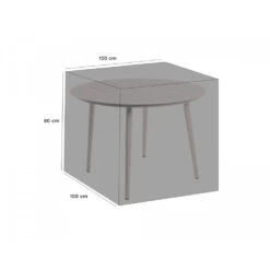 Housse De Protection Table Ronde Imperméable Et Résistante Aux Uv En Polyester Bleu Marine - Mobilier De Jardin - 120x80cm