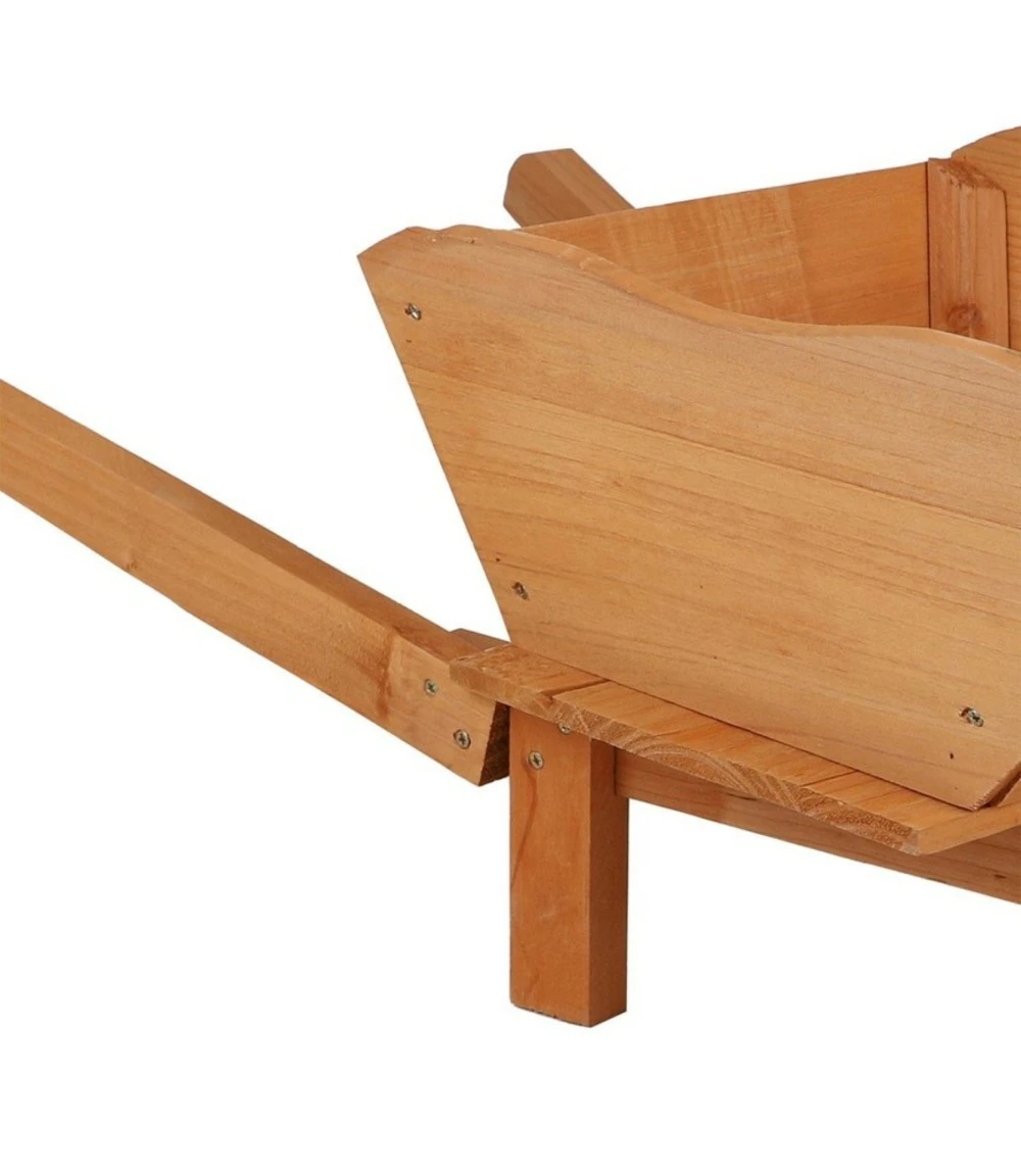 Porte Plantes Brouette Bois Naturel 4 Porte Plantes Brouette Bois Naturel – Image 2