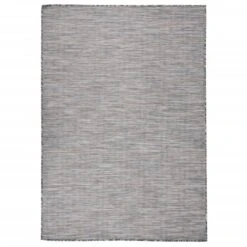 VIDAXL Tapis à Tissage Plat D'extérieur 140x200 Cm Marron Et Noir